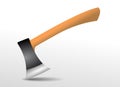 wooden hilt axe forester isolated Royalty Free Stock Photo