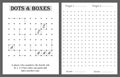 Dots and boxes note book game, kids activity notebook page, time pass kids game Royalty Free Stock Photo