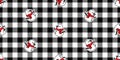 Snowman seamless pattern Christmas Santa Claus tartan plaid checked scarf isolated tile background repeat wallpaper illustration g Royalty Free Stock Photo