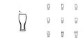 ten sets of wiezenbier glass line icons. simple, line, silhouette and clean style Royalty Free Stock Photo