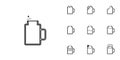 ten sets of mug glass jar line icons. simple, line, silhouette and clean style Royalty Free Stock Photo