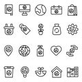 Set Of Icon Earth Day With Outline Style Royalty Free Stock Photo