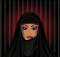 Burka is like a prison. Muslim Women mouth closed with a zipper