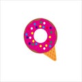 Print ice donut logo design Royalty Free Stock Photo