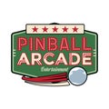 Pinball Game Arcade Vintage Retro Badge Emblem Hipster Logo Vector Icon Illustration. Pinball with Star and Ball