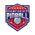 Pinball Game Arcade Vintage Retro Badge Emblem Hipster Logo Vector Icon Illustration. Pinball Championship Badges