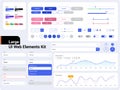 Big, huge, enhanced ui kit for web design, mobile apps with the different button Royalty Free Stock Photo