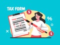 Online Tax payment. Filling tax form. TAX concept Royalty Free Stock Photo