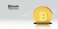 Ã Â¸ÂºBitcoin Crypto currency Gold BTC on white background Blockchain technology