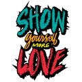 Show yourself more love hand lettering. Royalty Free Stock Photo