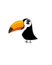 Print. ÃÂ¡artoon toucan. Cute tropical bird. Cartoon character. Funny bright toucan