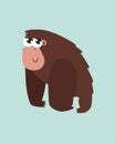 Print. Cartoon gorilla. Vector big monkey. African animal. cartoon character Royalty Free Stock Photo