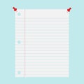 Ruled paper note tacked up on a wall vector illustration background graphic Royalty Free Stock Photo