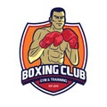 Boxing Club and Gym vector illustration logo design Royalty Free Stock Photo