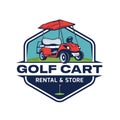 Golf cart rental and store logo design vector illustration Royalty Free Stock Photo