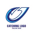 Modern hook fishing logo design Royalty Free Stock Photo