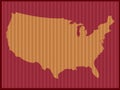 Knitting pattern map of Country United States of America USA Isolated on Red Background - vector Royalty Free Stock Photo