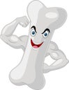 Strong muscular bone cartoon character