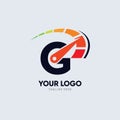 Letter G Speedometer Logo Design Vector Icon Graphic Royalty Free Stock Photo