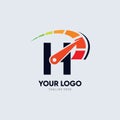 Letter H Speedometer Logo Design Vector Icon Graphic Royalty Free Stock Photo
