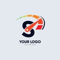 Letter S Speedometer Logo Design Vector Icon Graphic Royalty Free Stock Photo