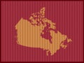 Knitting pattern map of Country Canada Isolated on Red Background - vector