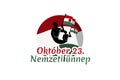 Translation: October 23, National Day. National holiday in Hungary - Revolution of 1956 remembrance vector illustration.