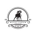 goat farm logo creative design. sheep icon vector illustration