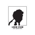 Cat and lion abstract design, silhouette design shading a lion. Royalty Free Stock Photo