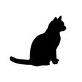 black cat silhouette. vector illustration. sit cat icon Royalty Free Stock Photo