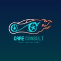abstract car logo. isolated illustration vector care consult Royalty Free Stock Photo
