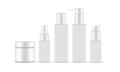 Cosmetics Skin Care Plastic Packaging Bottles Mockups Royalty Free Stock Photo