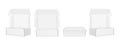 Set of Blank Packing Boxes, Opened, Closed, Front and Side View Royalty Free Stock Photo