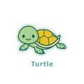 cute turtle vector. For coloring books and baby clothes. cartoon illustration Royalty Free Stock Photo