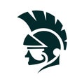 Spartan helmet silhouette. Roman or Greek army helmet vector icon Royalty Free Stock Photo