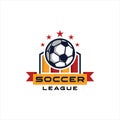 Soccer club emblem. Football badge shield logo. Royalty Free Stock Photo