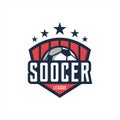 Soccer club emblem. Football badge shield logo. Royalty Free Stock Photo