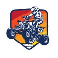 ATV Extreme sport racing in badge logo design Royalty Free Stock Photo