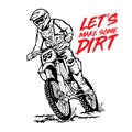 Motocross racing vector illustration in retro vintage design