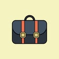 vector briefcase isolated on yellow background. vector illustration.