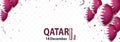 National Qatar day celebrations with balloons and ribbons