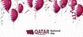 National Qatar day celebrations with balloons and ribbons