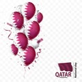 National Qatar day celebrations with balloons and ribbons