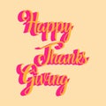 Happy Thanks Giving Lettering Vector Wallpaper Background Royalty Free Stock Photo