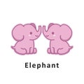 vector cute baby elephant sitting, for baby clothes and birthday invitation card. illustration