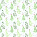 Print seamless pattern with Christmas trees time for your design