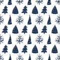 Print seamless pattern with Christmas trees time for your design