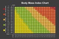 Body Mass Index (BMI) Chart Royalty Free Stock Photo