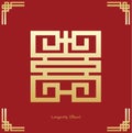 Chinese Longevity symbol. Chinese traditional ornament design. The Chinese text is pronounced Shou and translate Longevity.