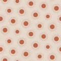 Elegant Terracotta boho sun seamless pattern.